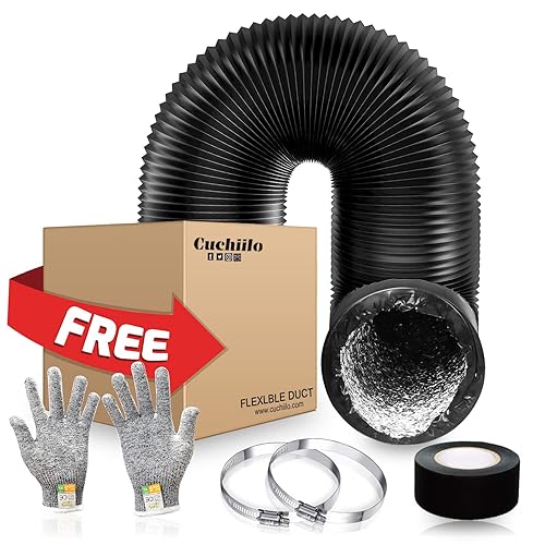 Cuchiilo Inch Ducting 25 FT Flexible Duct, Non-Insulated PVC