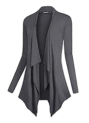 Urban CoCo Women's Drape Front Open Cardigan Long