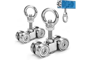 4 Wheels Trolley Assembly Rollers, 4 Bearings Trolley Assembly for 1-5/8" Wide and All 1-5/8" or Taller Unistrut Strut Channe