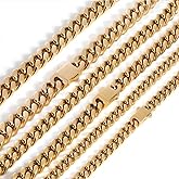 Sparkle Rise Cuban Link Chain for Men and Women-18K Gold-Plated Miami Cuban Chain Necklace, 9/11/13mm Width, 20/22/24 Inch Length, No Tarnish& Durable Hip Hop Jewelry.