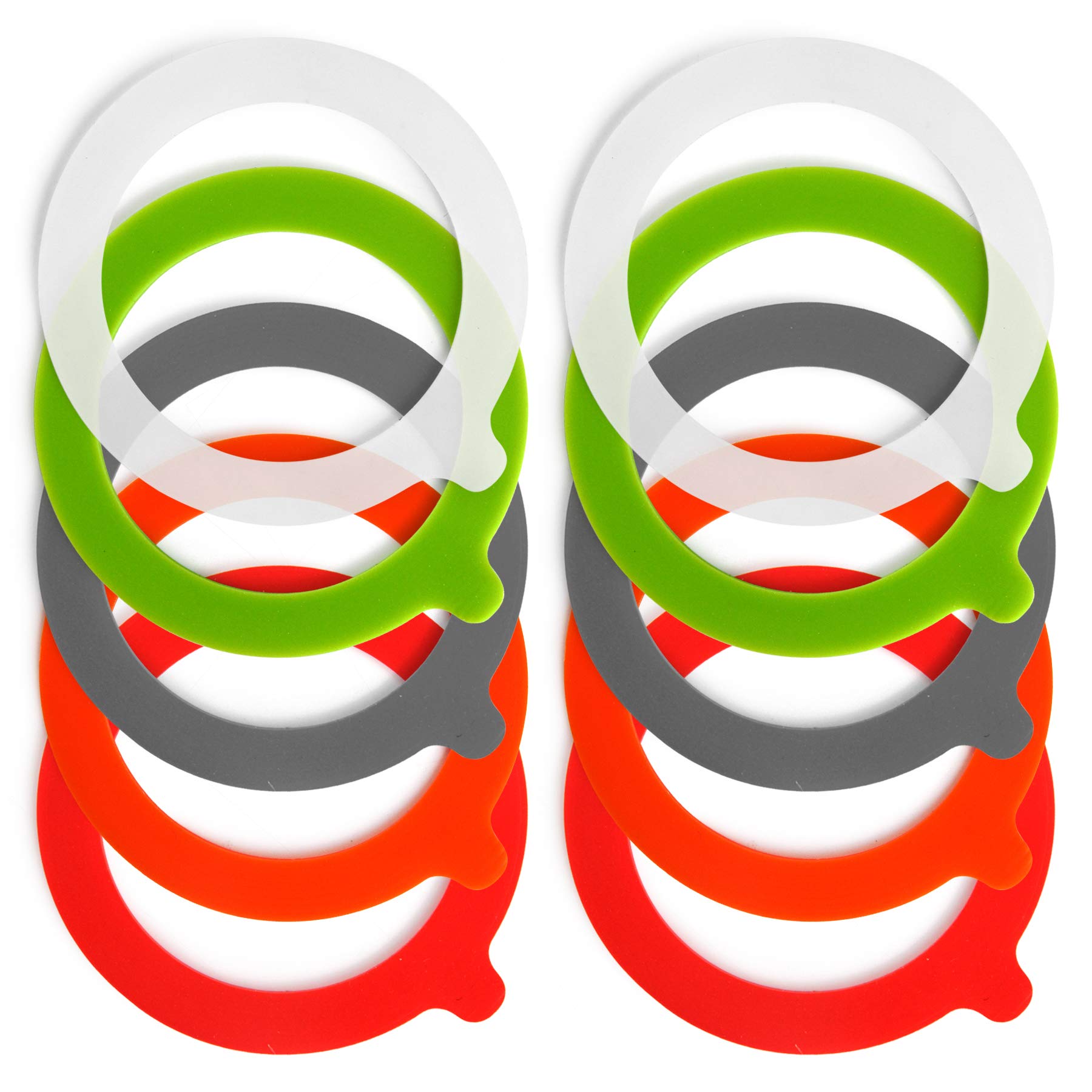 Spesh 10 Pcs Jar Seals Replacement 93x68mm Silicone Sealing Gaskets Airtight Rubber Seal Rings for Clip Top Jars 0.35/0.5/1/1.5/2 Litre(Mixed Colour)