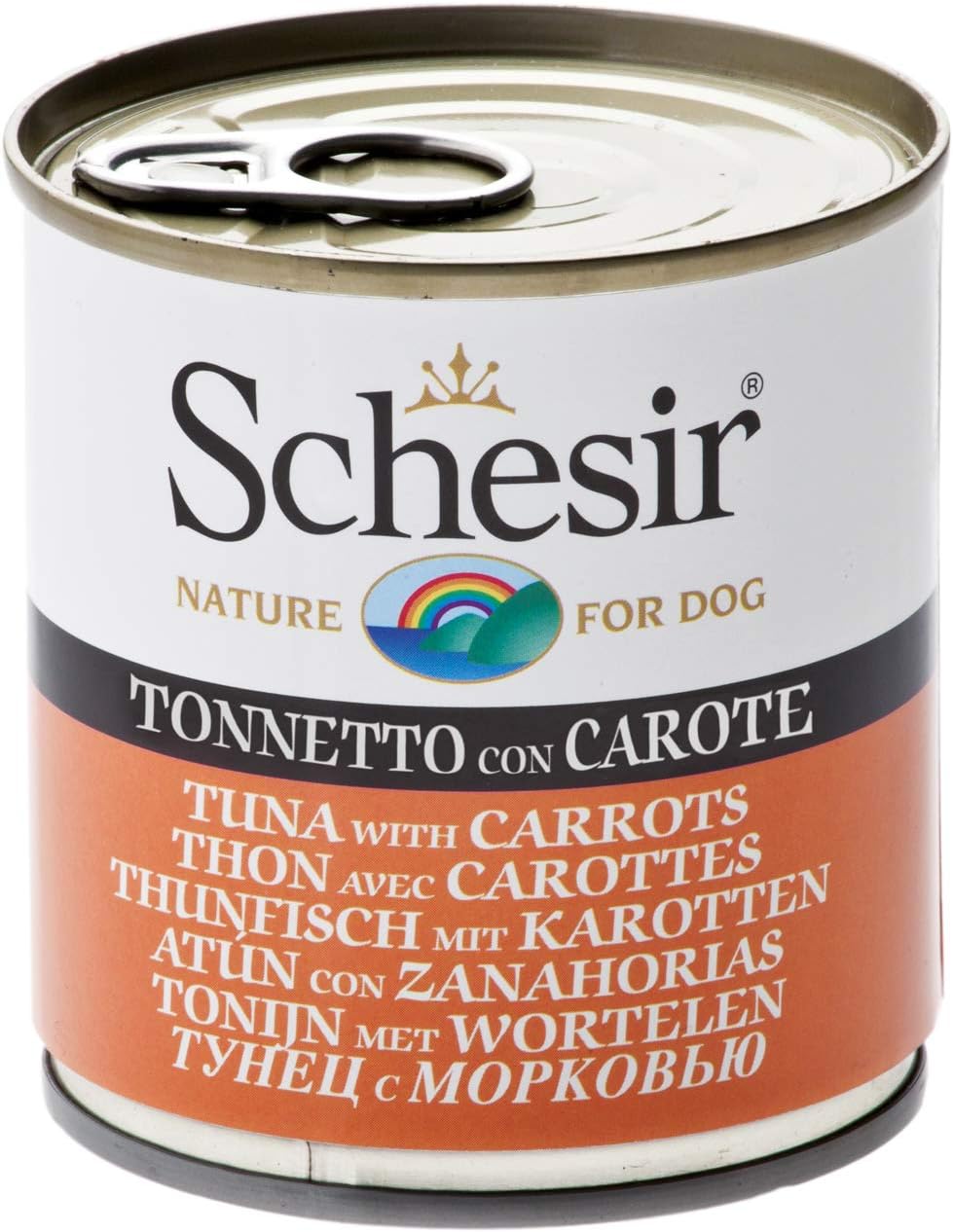 Schesir Wet Dog Food Tuna with Carrot - Pack of 16 x 285 gr - Total: 4560 gr, 285 g (Pack of 16)