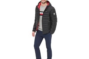 Tommy Hilfiger Mens Water Resistant Ultra Loft Filled Hooded Puffer JacketDown Alternative Coat