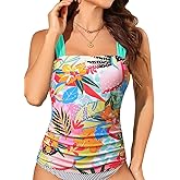 Yonique Tankini Tops for Women Swimwear Top Only Tummy Control Swim Top Modest Tank Top Bathing Suits No Bottom