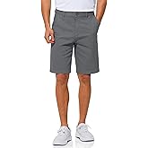 UIQUR Men's Casual Shorts 10" Chino Work Dress Lightweight Stretch Flat Front Shorts with 5 Pockets for Hiking Golf