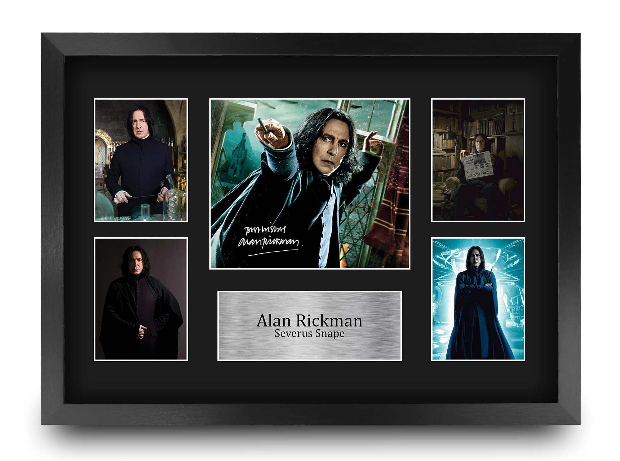 HWC Trading FR A3 Alan Rickman Harry Potter Severus Snape Gifts Printed Signed Autograph Picture Display for Movie Memorabilia Fans - A3 Framed