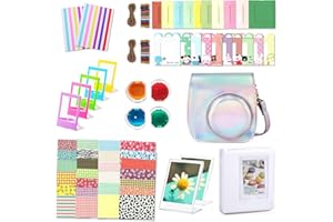 Leebotree Instant Camera Accessories Compatible with Instax Mini 12 11 Instant Film Camera Include Case/Album/Filters/Wall Hang Frames/Film Frames/Stickers(Magic Silver II)