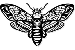 NBEADS Death Head Moth Metal Wall Decor, 6.9x11.8 Black Wall Hanging Decor Gothic Silhouette Wall Art for Bedroom Living Room Bathroom Office Garden Wall Decoration