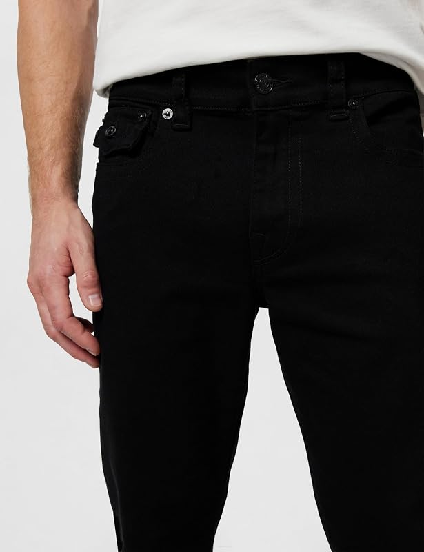 Jean Ricky à Jambe Droite pour Homme, Rince-Corps Noir, 48