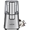 Aicok Electric Coffee Grinder Fast and Fine Fineness Coffee Blade Grinder with Removal Bowl, Spice Grinder for Coffee Beans, Spices, Nuts and Grains, Stainless Steel, Dishwasher Safe, 60g, 200W