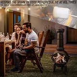 Jago Outdoor Chiminea 108cm Cast Iron Patio Heater with Hinged Mesh Door view 9