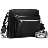 GAEKEAO Quilted Crossbody Bags for Women Vegan Leather Purses with Wide Strap,Women's Mudium Travel Purse Built in Wallet