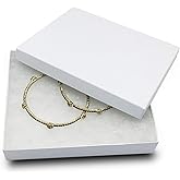 TheDisplayGuys - 25-Pack #53 Cotton Filled Cardboard Paper Jewelry Boxes Gift Case - White Swirl (5.4" x 3.9" x 1.0") - for Shipping or Storage