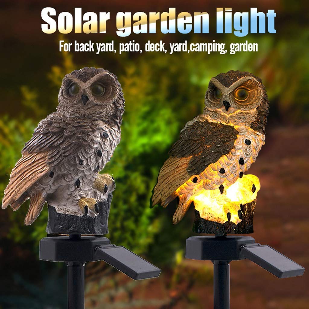 2PC Solarleuchte Eule Landschaft Solarleuchte Außenleuchte ...