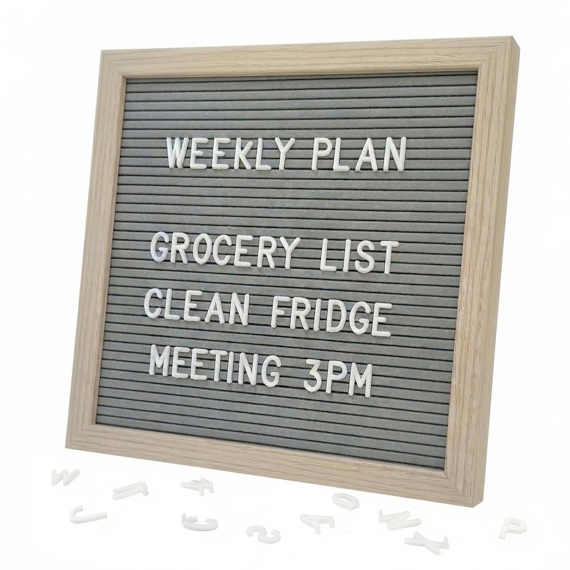 Changeable Felt Letter Board 25 × 25 cm, Grey Felt, 336 Letters, Symbols & Emojis – Message Board for Home, Office, Events, Baby Showers & Announcements — image 1