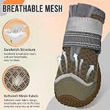 SlowTon Dog Boots Waterproof Non Slip Paw Protectors Reflective Strips view 4