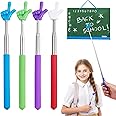 Xiuouix Telescopic Teacher Pointer Stick,4Pcs Mini Finger Pointer Stick,Retractable Teacher Pointer Stick forElementary School Kindergarten Teacher Teacher Supplies (A- Black,red,Blue,Purple)