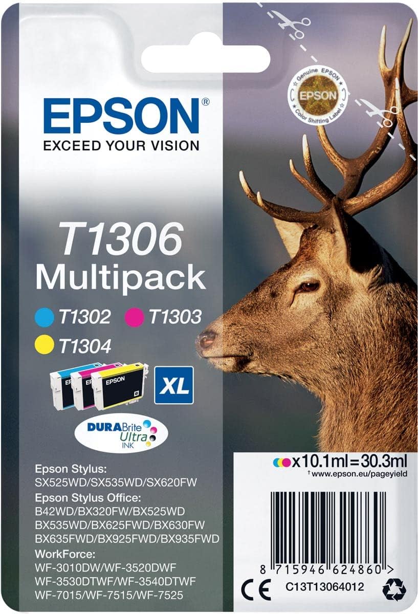 Epson C13T13064012 T1306 DURABrite Ultra Ink Multipack 3 Colors