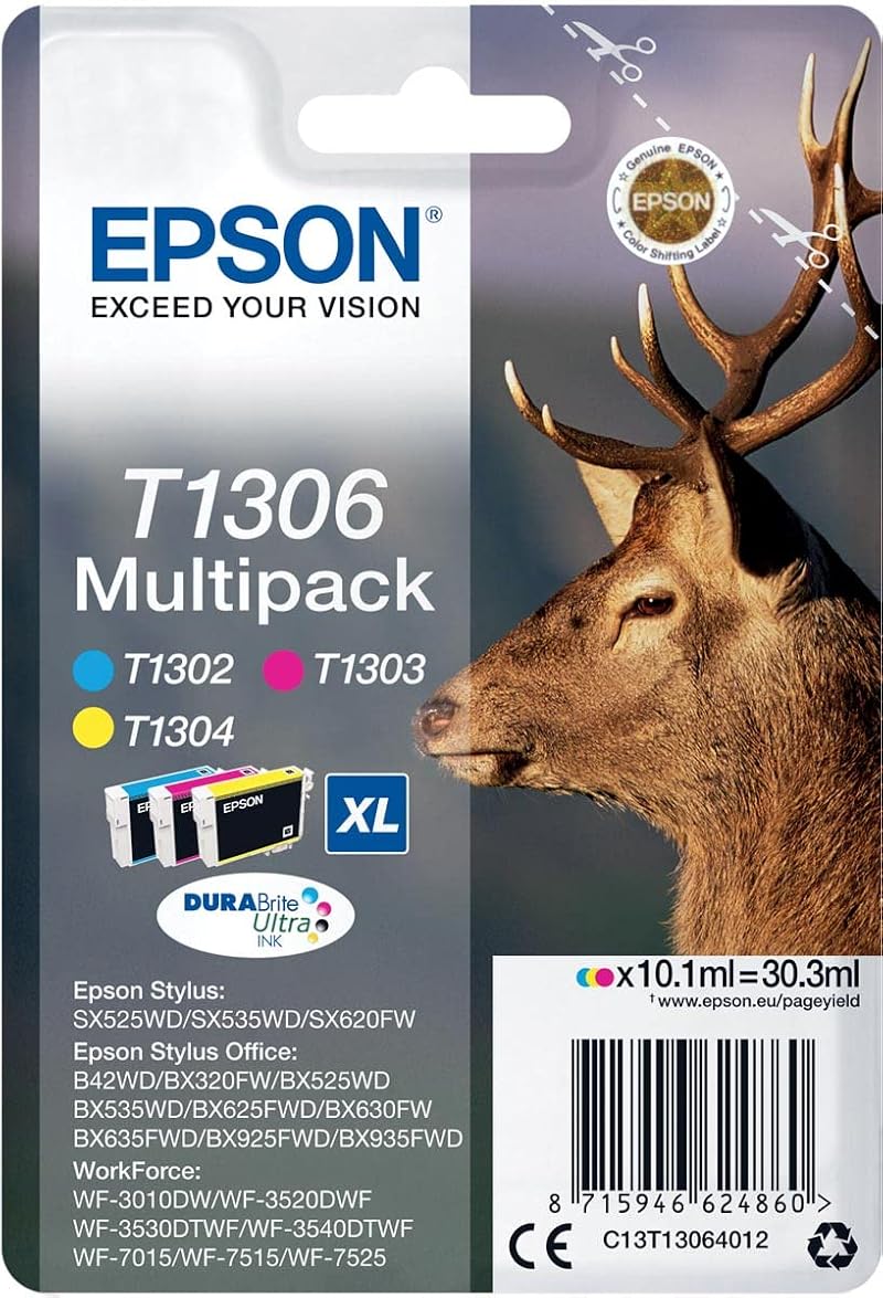 Epson C13T13064012 T1306 DURABrite Ultra Ink Multipack 3 Colors