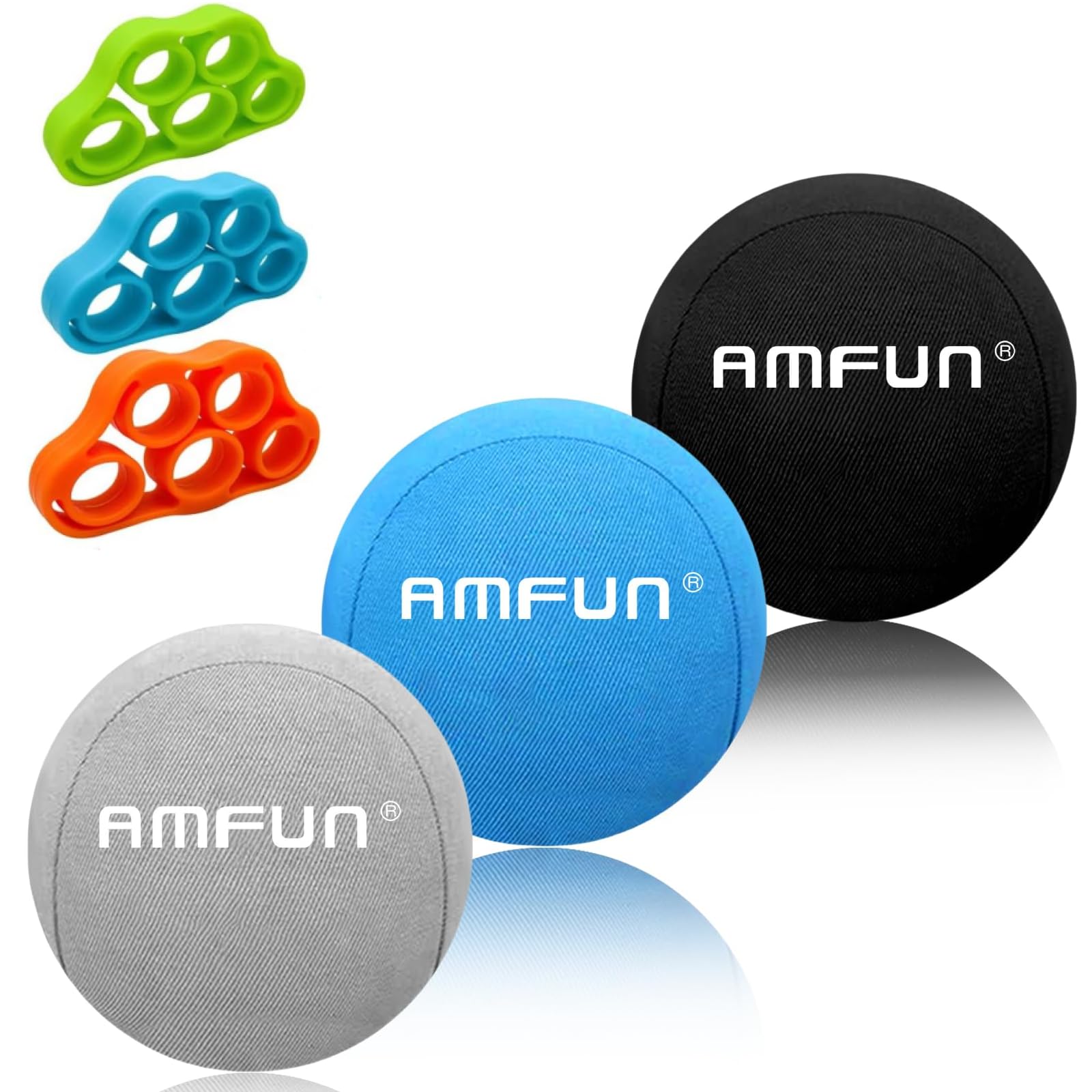 AMFUN 6 Pack Stress Ball-Squeeze Exercise Stress Balls, Arthritis & Stress Relief,Therapy & Resistance, Hand Exercise Balls for Grip Strength, Muscle Training, Sports, Fitness