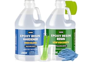 TAKIMO 68oz Crystal Clear Resin Kit,Bubble Free & Not Yellowing Epoxy Resin for Coating, Casting, Table Top,DIY, Bar Top, River Tables, Resin Art, Wood with High Gloss Finish