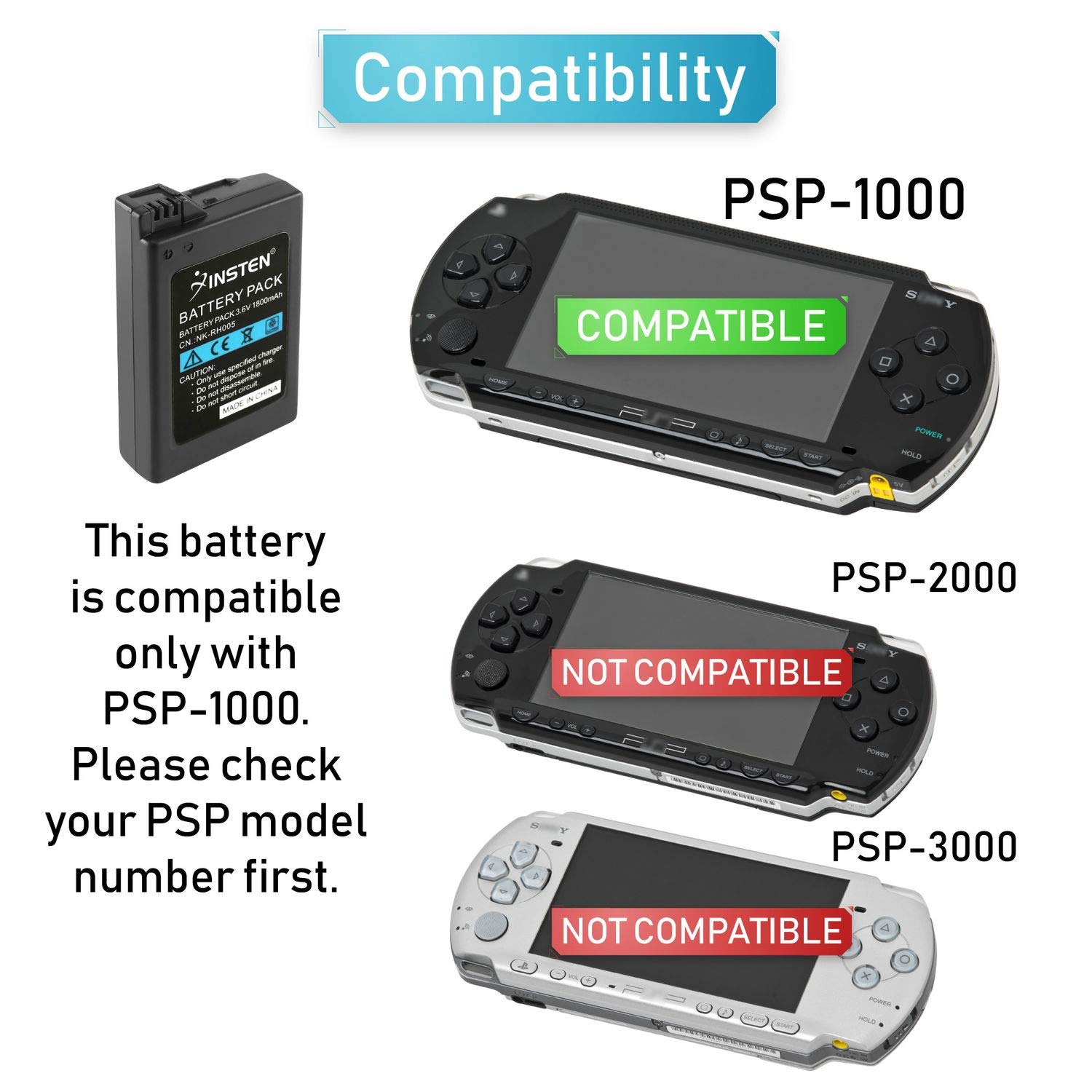 Galleon Insten Rechargeable Battery Compatible With SONY PSP 1000