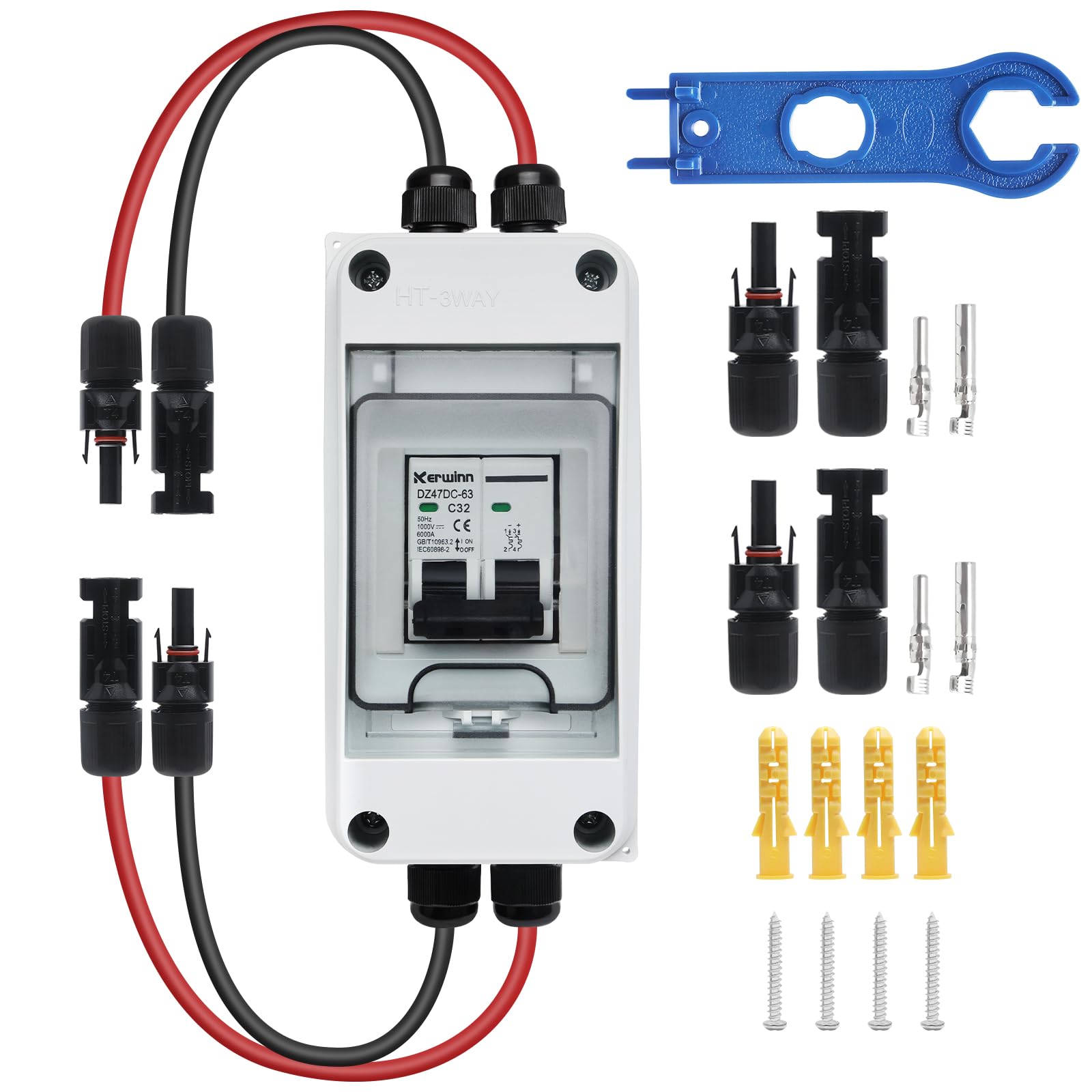 Photo 1 of ***********MISSING ALL THE ACCESSORIES*********
KERWINN Solar Panel Disconnect Switch,30A 1000V Miniature Circuit Breaker Box IP65 Waterproof AC/DC Disconnect Box for photovoltaic Solar Panel Grid-Connected Off-Grid System Home
