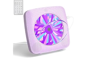 CD Player with Speakers CD Players for Home: Desktop Wall CD Player Bluetooth Portable Kegaudio with Dust Cover FM Radio USB AUX Jack Remote Control