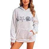 Mynineco Y2K Hoodies for Women Teen Girls Ocean Seashell Marine Graphic Cute Sweatshirts