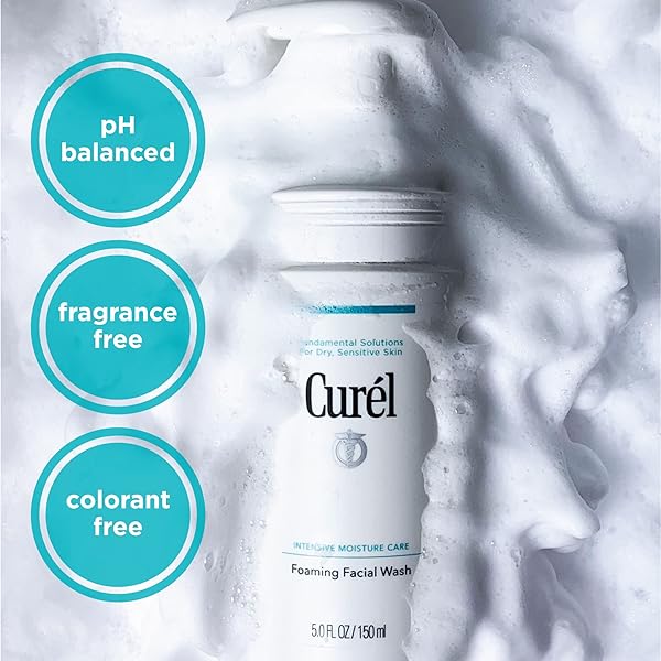 CUREL JAPANESE SKIN CARE FOAMING DAILY FACE WASH FOR SENSITIVE SKIN, HYDRATING FACIAL CLEANSER FOR DRY SKIN, PH-BALANCED AND FRAGRANCE-FREE, 5 OZ (STEP 2 OF 2-STEP SKINCARE)