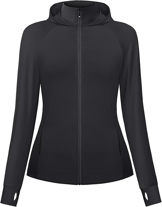 Cestyle UPF 50+ Sun Protection Women Full Zip Track Jacket With Thumb