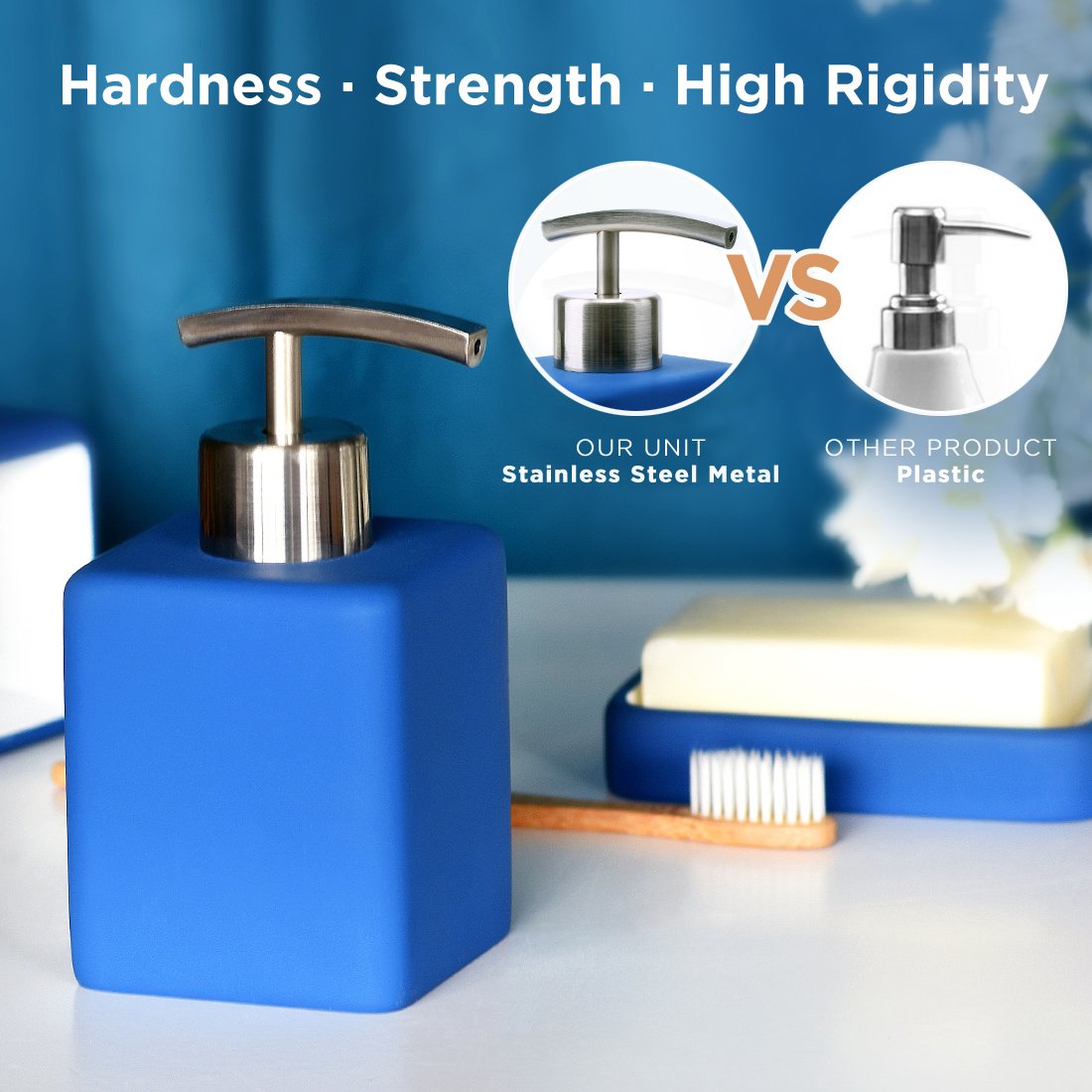 Satu Brown Bathroom Accessories Set Bathroom Soap Dispenser, Tumbler