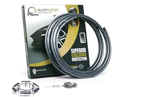 AlloyGator Graphite Rim Protector for Car Wheels (Fits 12-24" Wheel Diameter) - Pack of 4 Premium Alloy Wheel Protector to Avoid Scratches & Scuffs - Adhesive Free Curb Rash Rim Protectors