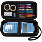 Grapsa Black Calculator Case for TI-30XS/TI-30XIIS/TI-30Xa/TI-36X Pro | Hard EVA Shell, Two-Layer Mesh Pockets, Elastic Holder, Wrist Strap, 8.27x 3.94 x 2.36 in, School Exam Carry