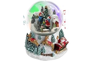 Koncenttop Christmas Snow Globe, 130mm Rotating Musical Santa Claus, Christmas décor, Santa Snow Globes