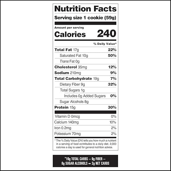 QUEST NUTRITION CHOCOLATE CHIP PROTEIN COOKIE, 15G PROTEIN, 1G SUGAR, 2G NET CARBS, KETO FRIENDLY, HIGH PROTEIN, LOW CARB; 12 COUNT