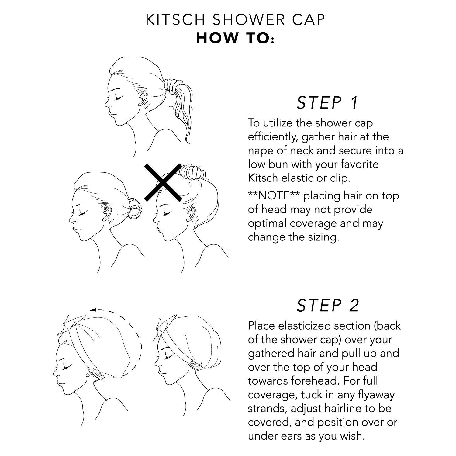 Kitsch Luxury Shower Cap for Women - Waterproof, Reusable Shower Caps (Blush Dot) : Beauty