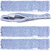 4 Pack 14" Microfiber Window Scrubber Refill Replacement Compatible with Unger 966540 Professional Scrubber Refill Sleeve, Reusable Squeegee Cloth Sleeve for MR.SIGA Professional Window Cleaning