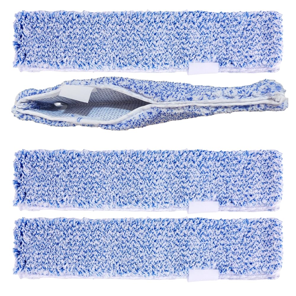 Photo 1 of 4 Pack 14" Microfiber Window Scrubber Refill Replacement Compatible with Unger 966540 Professional Scrubber Refill Sleeve, Reusable Squeegee Cloth Sleeve for MR.SIGA Professional Window Cleaning