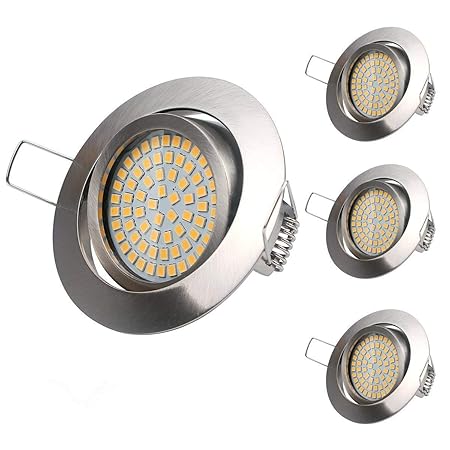 LED Einbaustrahler, 4Pack 3.5W Warmweiße 3000K Ultra Flach Deckenstrahler Einbauleuchte Deckeneinbaustrahler Einbaustrahler D