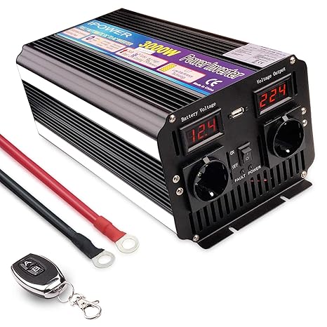 Yinleader Inversor de Corriente 3000W Convertidor de 12V a 220V ...