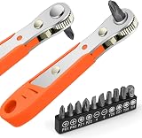 OSDUE Mini Right Angle Ratchet Screwdriver Set with 1/4 Inch Drive