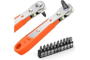 OSDUE Mini Ratchet Wrench,Right Angle Phillips Magnetic Screwdriver for Tight Spaces with 1/4" Drive High Torque Offset Reversible Mini Ratchet Offset Screwdriver for Tight Areas -（Mini Ratchet Set）