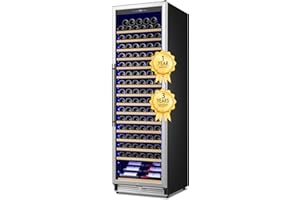 Velivi Upgraded 24 Inch Wine Cooler Refrigerator, 190 Bottles Wine Fridge with Professional Temperature Control System, Freestanding or Built-in installation, Quiet Operation