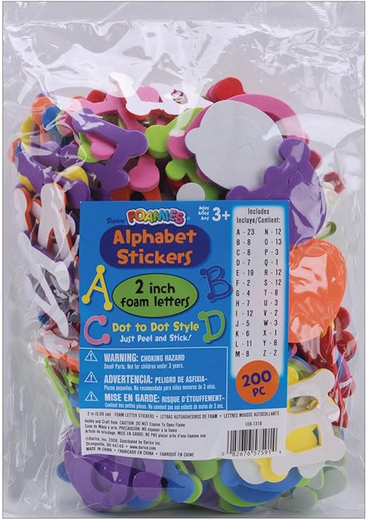 Amazon Com Darice 106 1318 0 Pack Foamies Alphabet Sticker Bag Dot To Dot Font 2 Inch Arts Crafts Sewing
