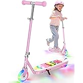 Gyroor KS2 Kids Electric Scooter with LED Lights – Safe 5 MPH Speed, Foot Sensor Start, Adjustable Handlebar, Fast Charging, for Ages 6–12