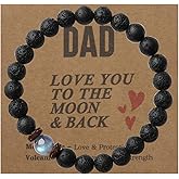 Oeyliz Dad Gifts for Father Men Daddy Bracelet Best Dad Personalized Unique Presents Father's Day Birthday Christmas Natural Stone Bracelet Black