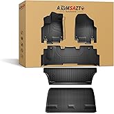 2026 Odyssey Floor Mats & Cargo Liner Fit for Honda Odyssey 2018-2026 - All Weather Protection TPE Waterproof Anti-Skid Car Liner for Mini Passenger Van - 1st 2nd 3rd Rows Floor Mats Trunk Liner Black