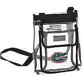Logo Brands NCAA Florida Gators Gameday Clear Crossbody Bag - Stadium Approved, Adjustable Strap, Two Pockets, Front Zipper Pocket