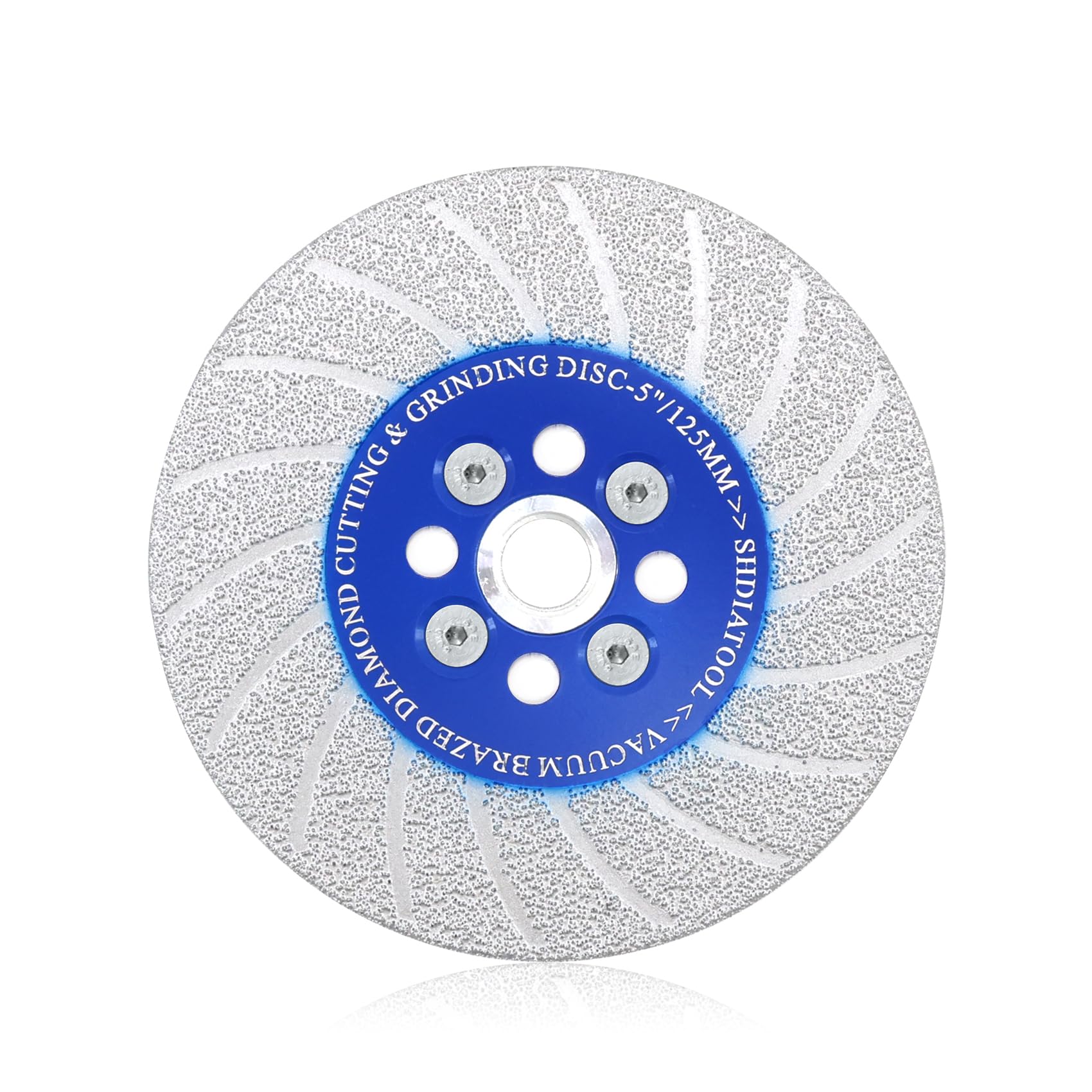 SHDIATOOL Diamond Cutting Grinding Discs - 125MM Granite Saw Blade Double-Side Vacuum Brazed Tile Diamond Blade Ripples Shape for Marble Concrete Stone Porcelain Ceramic M14 Thread